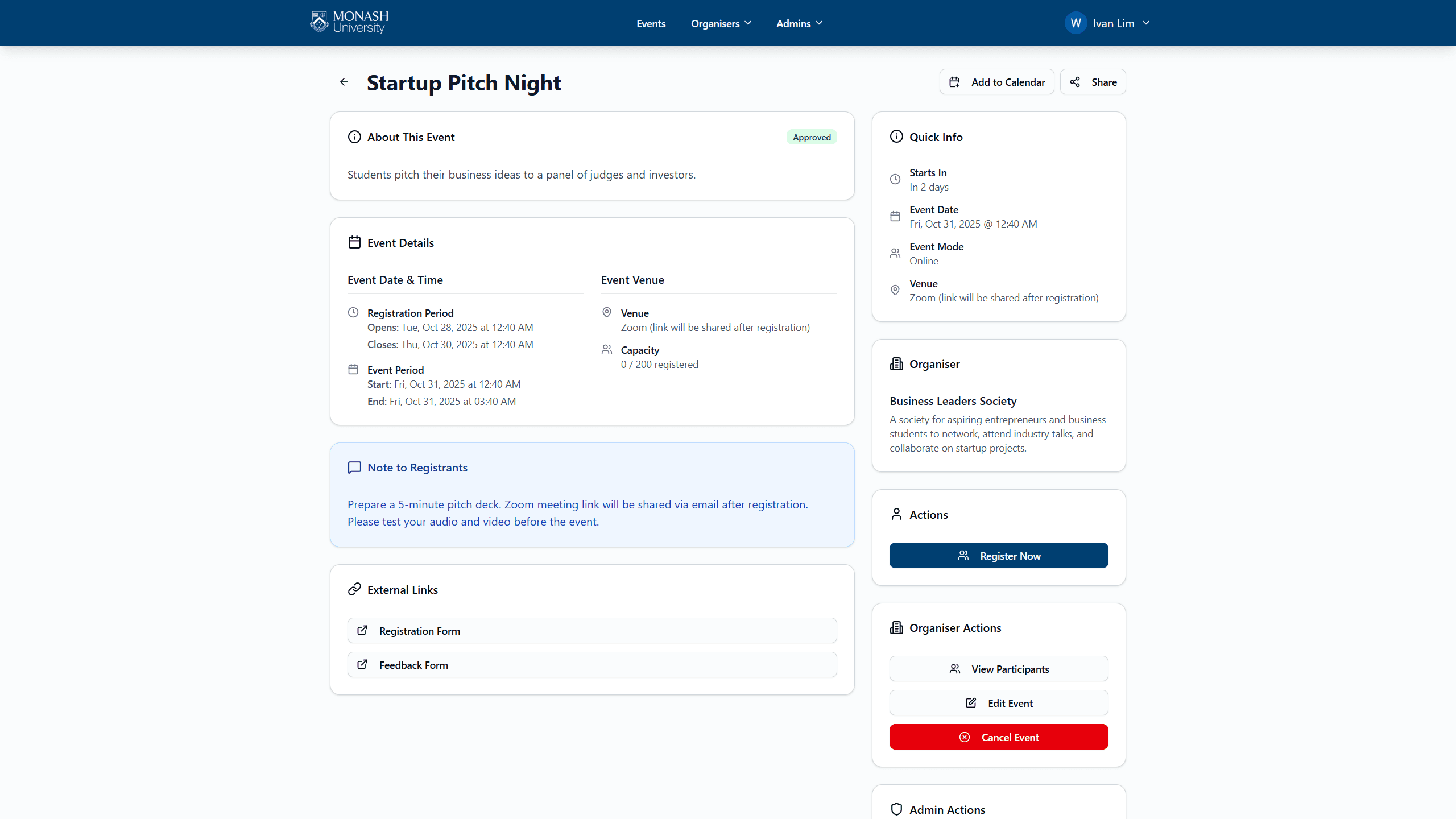 SEMS Event Creation 4