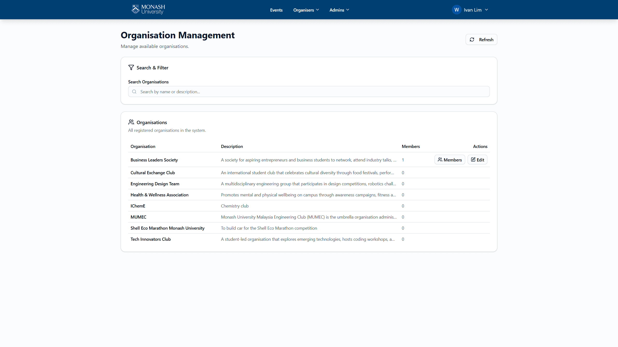 SEMS Organisation Management 1