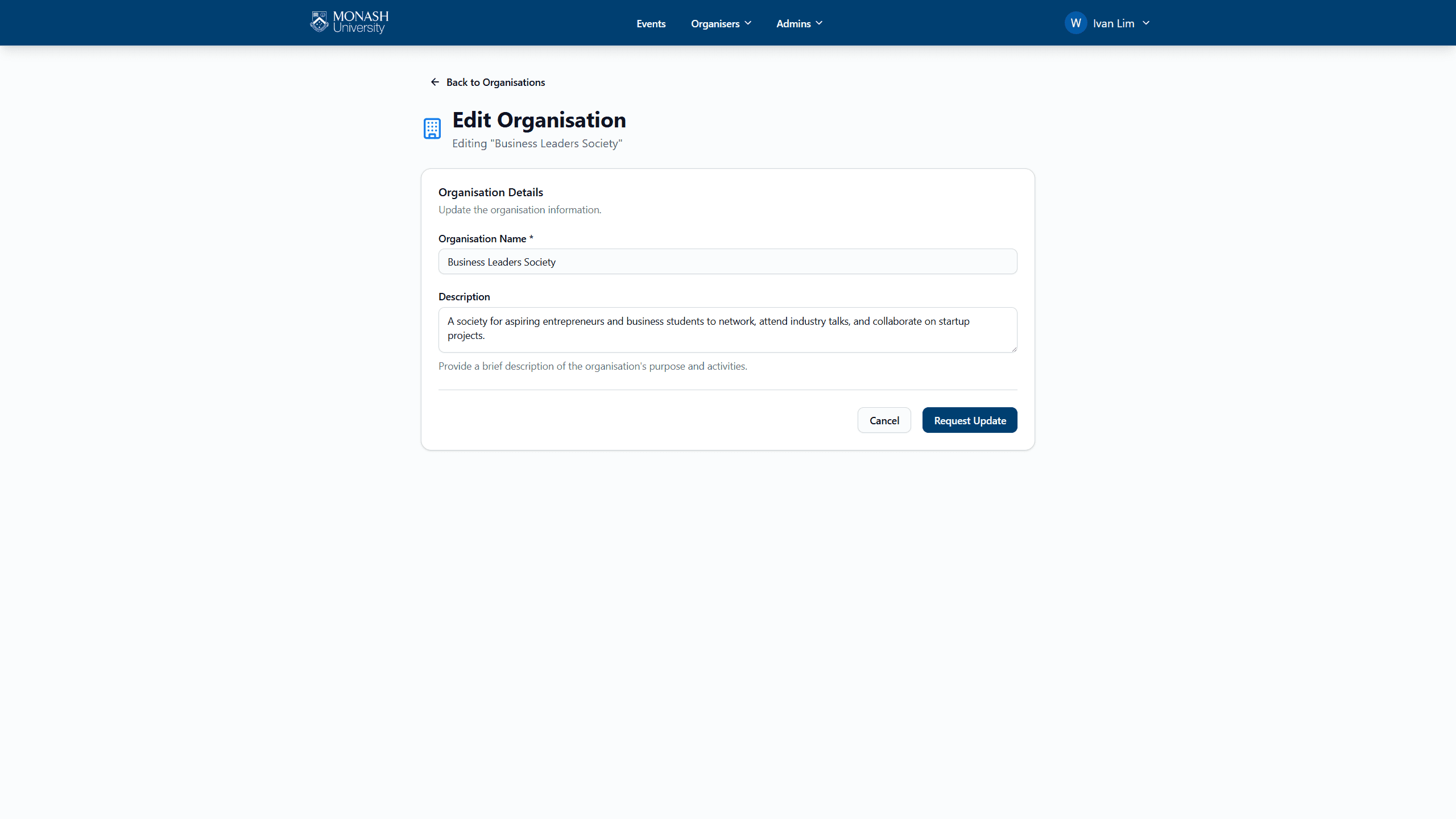 SEMS Organisation Management 3